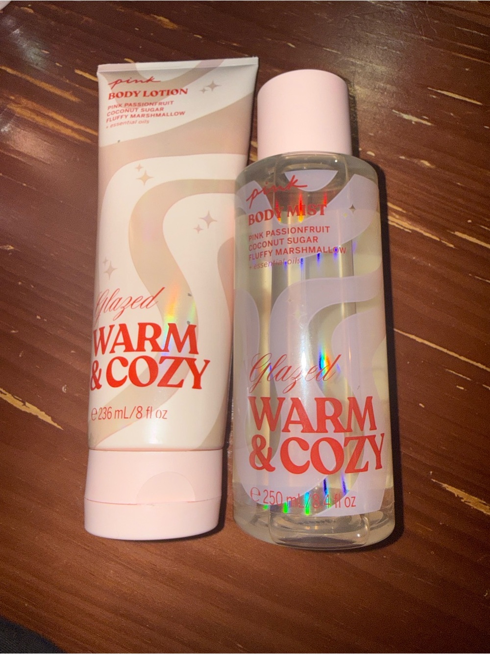 PINK Victoria's Secret Glazed Warm & Cozy Body Lotion and Mist Set